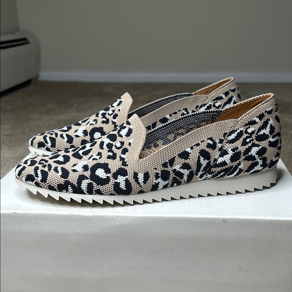 VANELi Verne Knit Beige and Black Leopard Print Flat